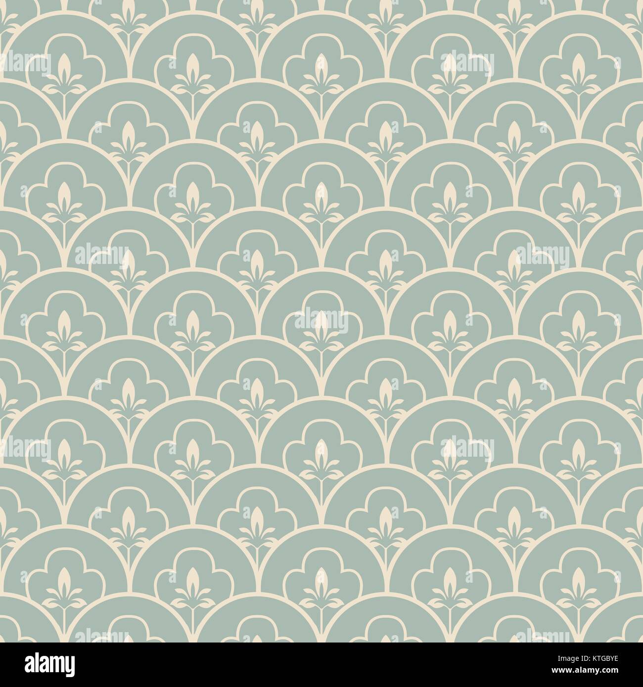 Antique seamless background round curve scale golden line flower Stock ...