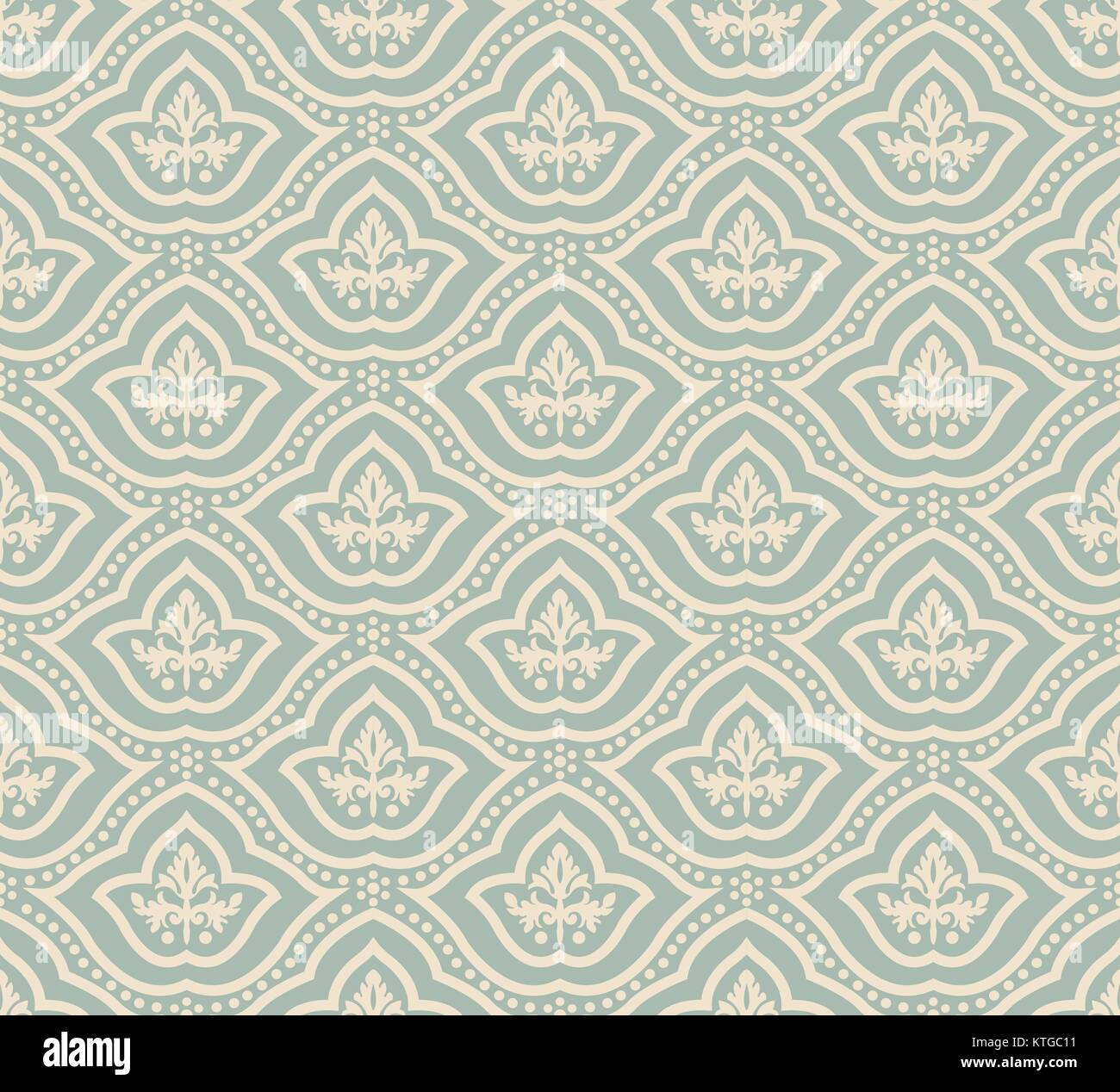 Antique seamless background vintage golden dot curve line round flower ...