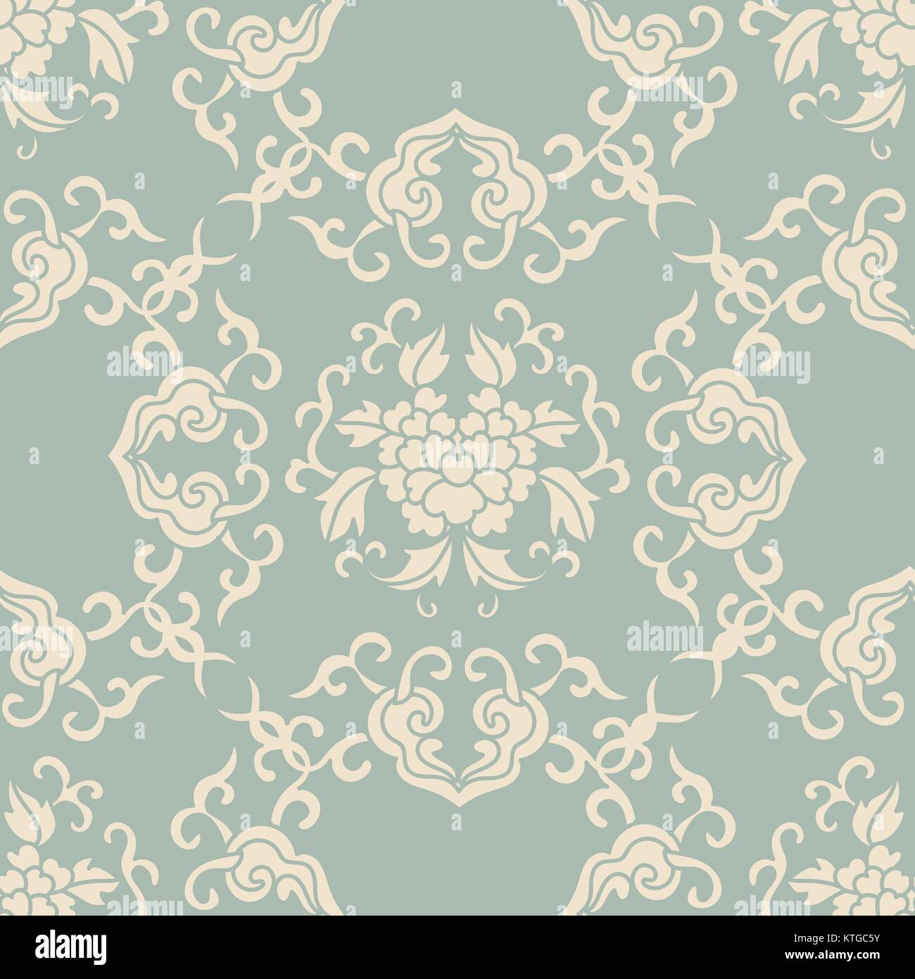 Antique seamless background spiral curve cross flower leaf Stock Vector ...