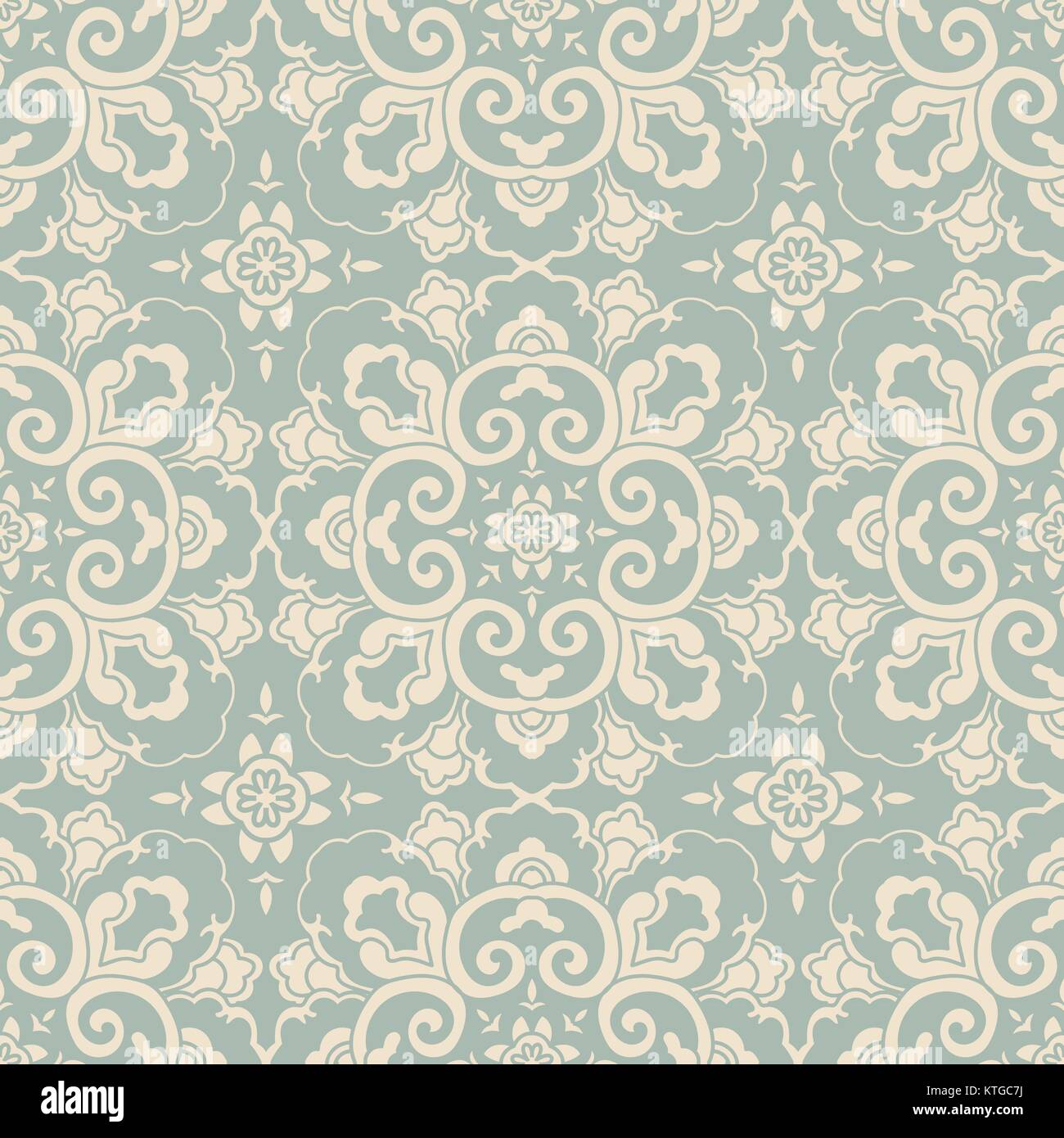 Antique seamless background round curve cross flower Stock Vector Image ...