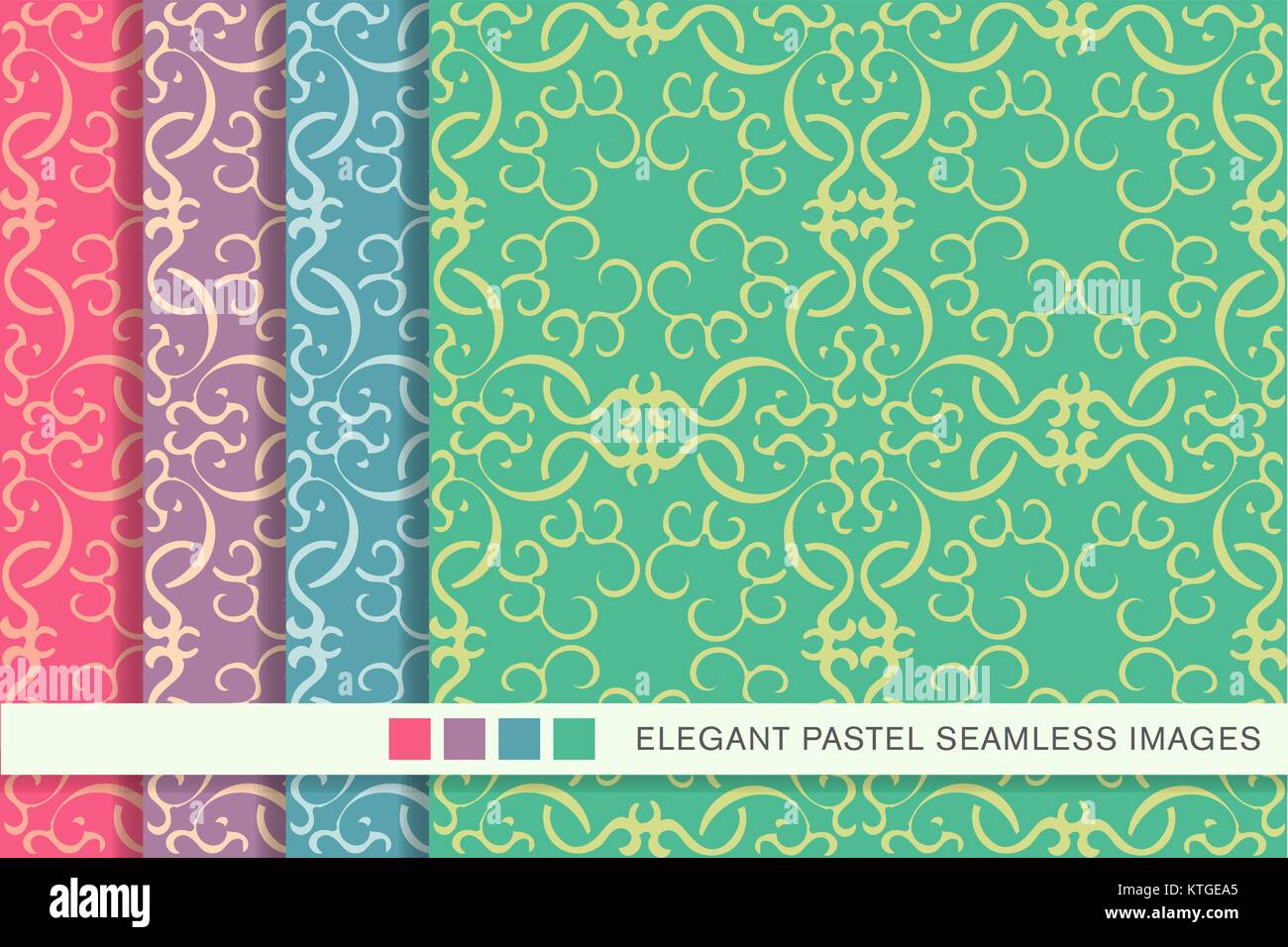Elegant seamless pastel background set curve spiral cross frame Stock ...