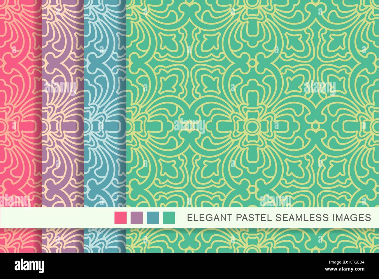Elegant seamless pastel background set curve cross geometry line Stock ...