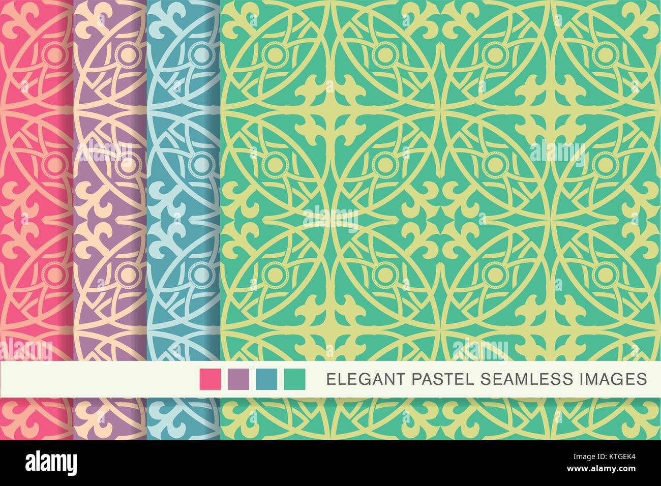seamless pastel background set cross round frame geometry Stock Vector ...