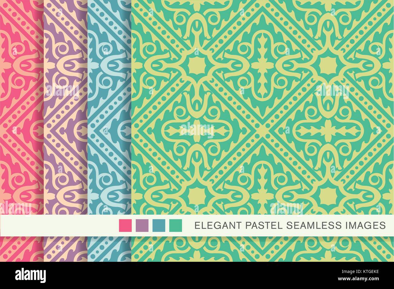 seamless pastel background set geometry cross wave Stock Vector Image ...