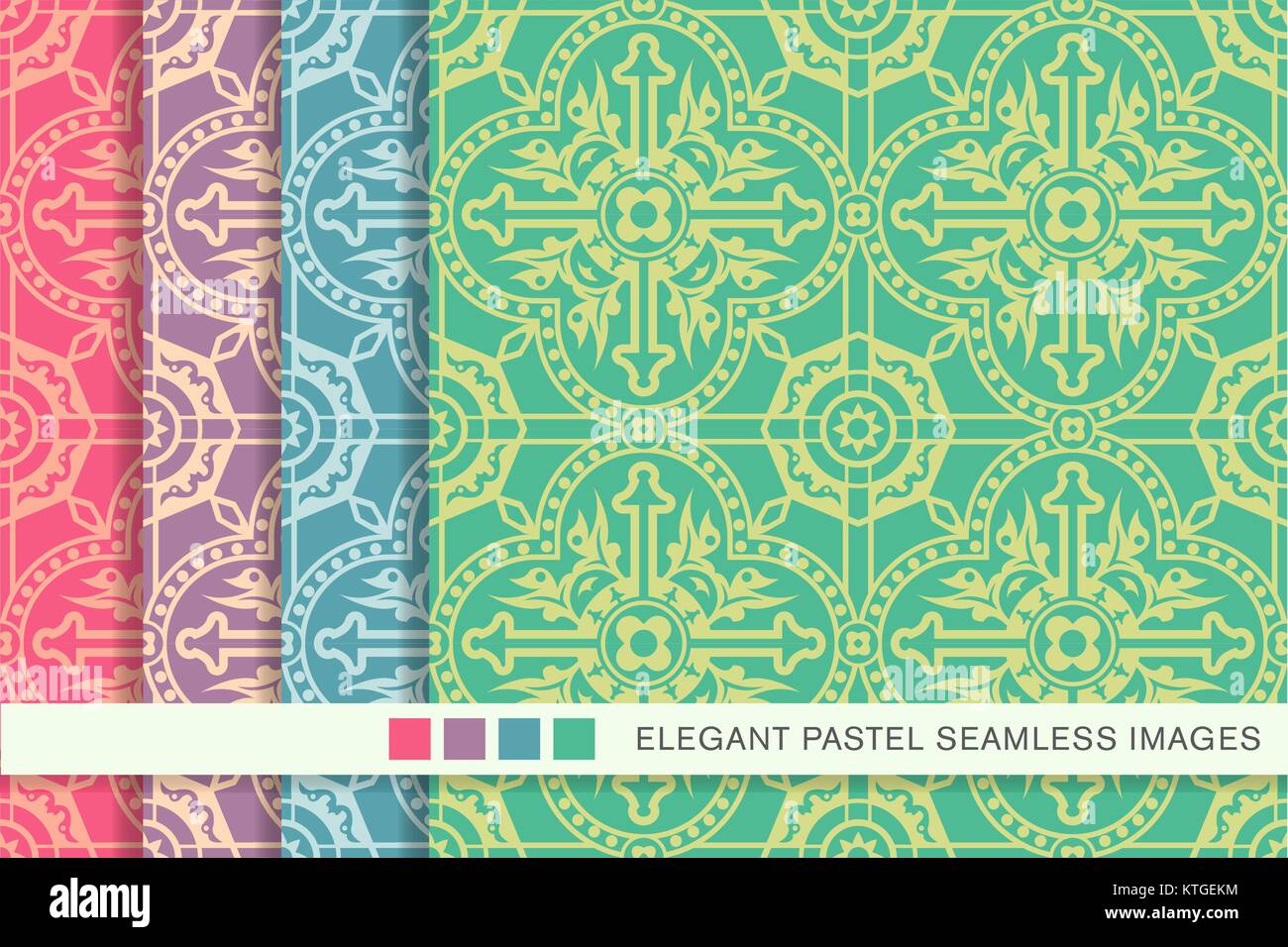 seamless pastel background set round curve polygon cross Stock Vector ...