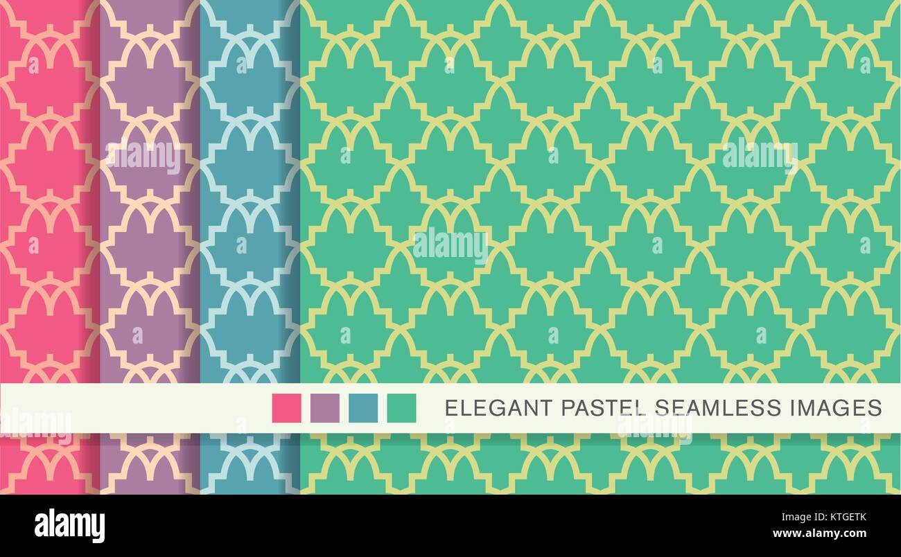 Seamless pastel background set curve frame geometry line Stock Vector ...