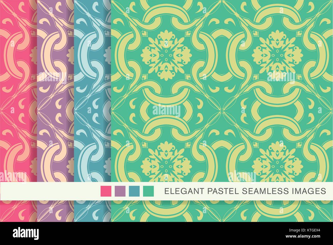 Seamless pastel background set cross round curve kaleidoscope Stock ...