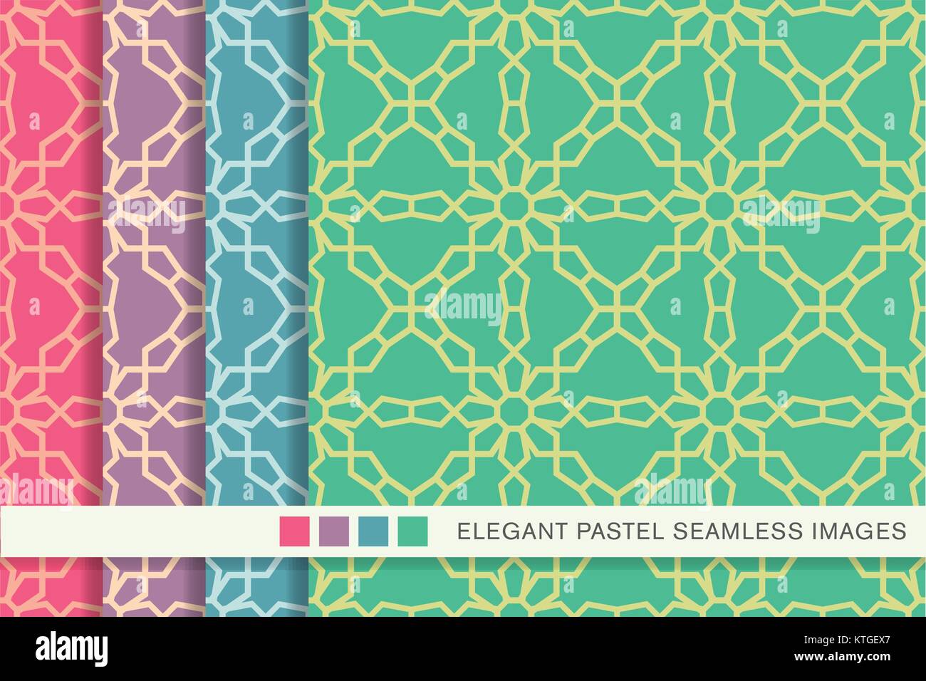 Seamless pastel background set cross flower geometry line Stock Vector ...