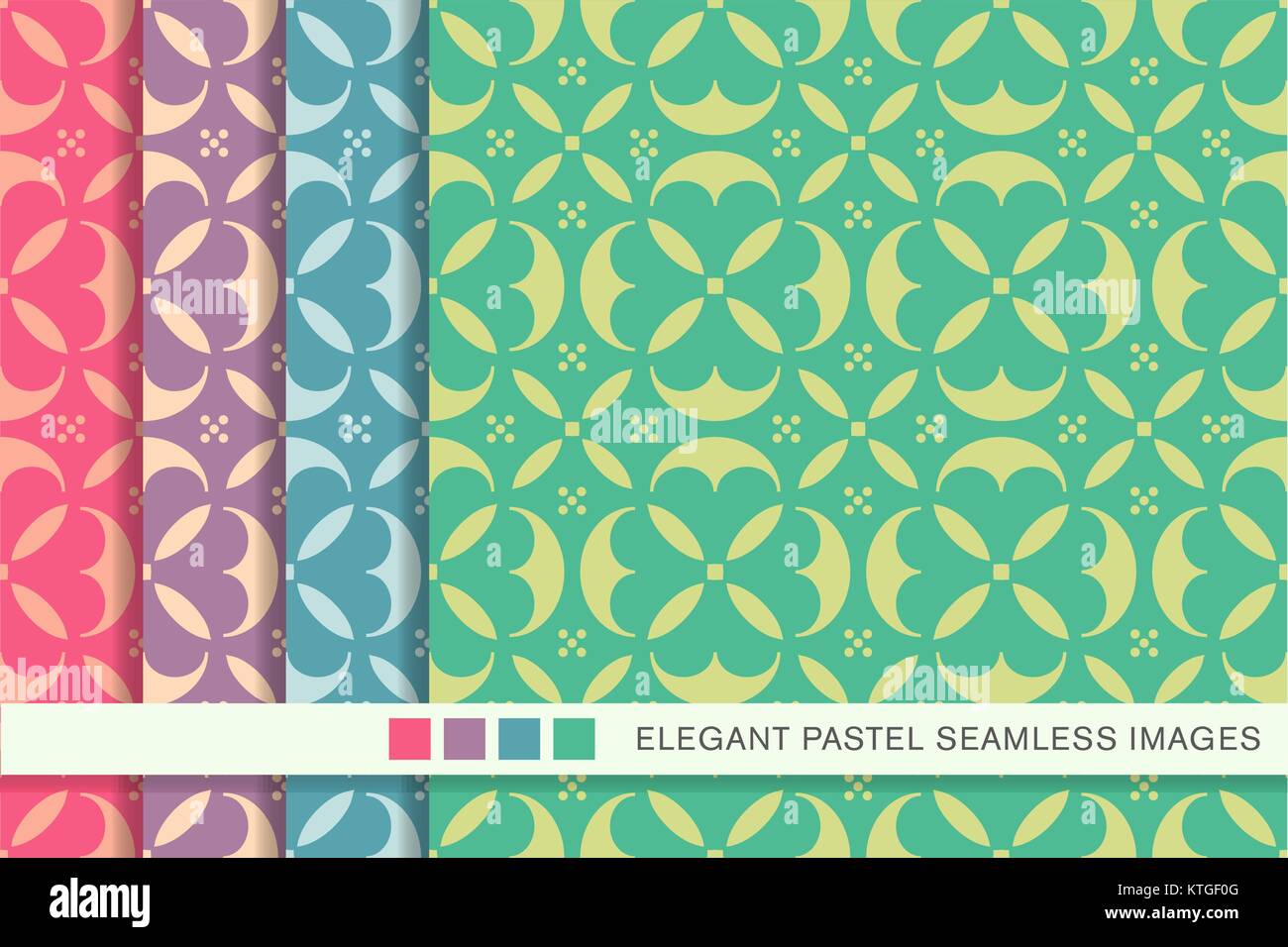 Seamless pastel background set round curve cross geometry Stock Vector ...