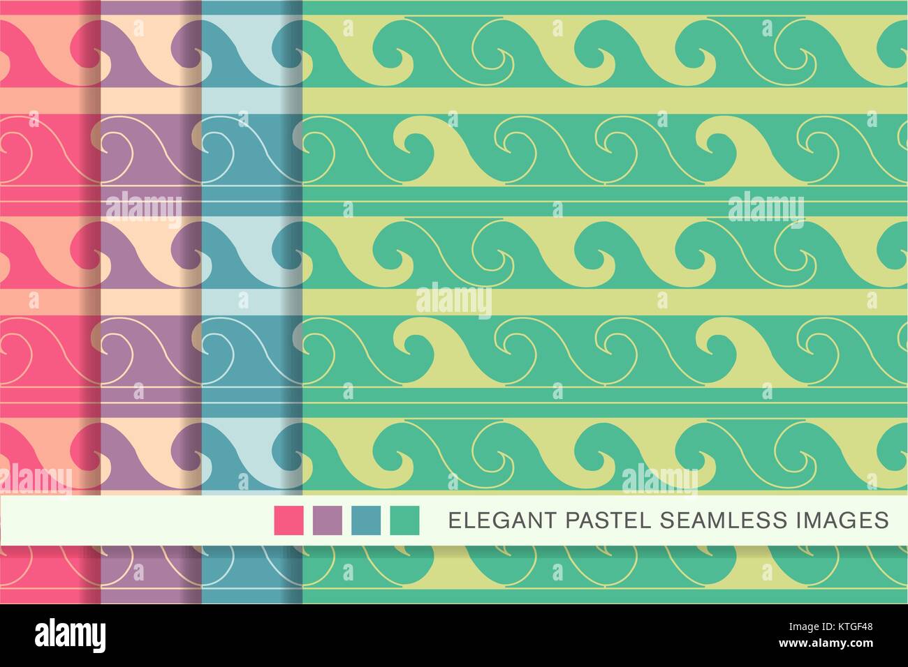 Seamless pastel background set curve wave geometry outline Stock Vector ...