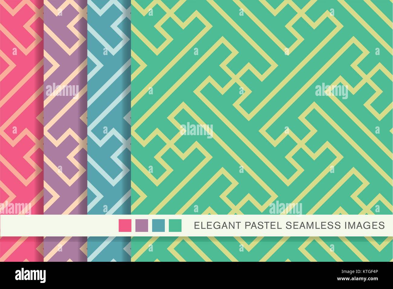 Seamless pastel background set geometry spiral cross frame Stock Vector ...