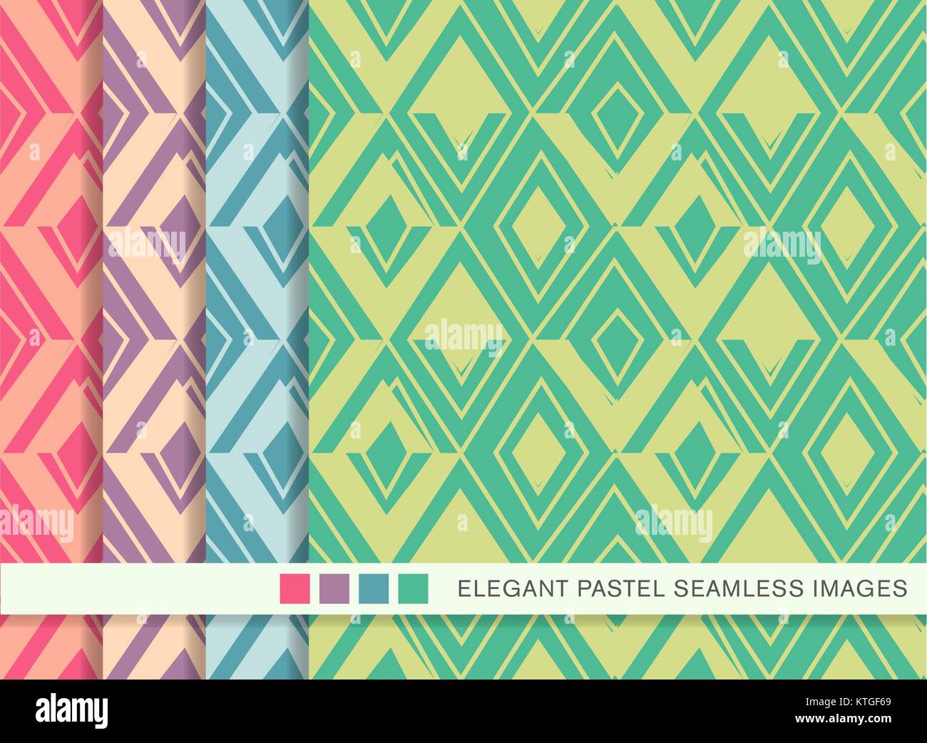 Seamless pastel background set triangle geometry check Stock Vector ...