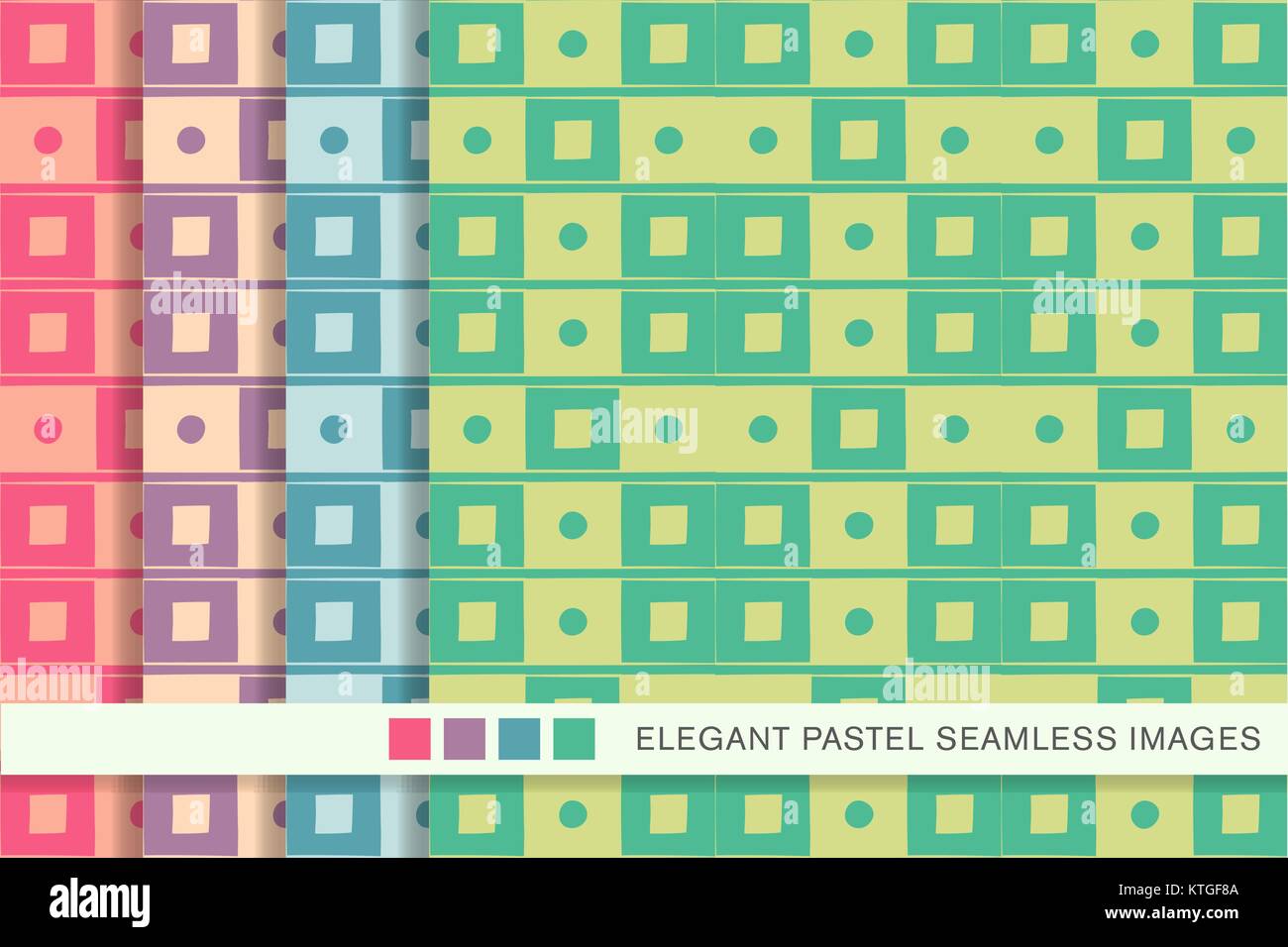 Seamless pastel background set square round geometry Stock Vector Image ...
