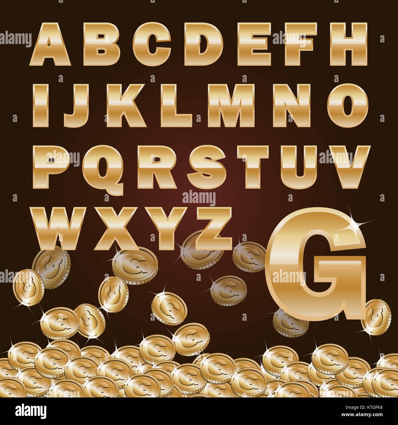 Stack coins on dark Stock Vector Images - Alamy