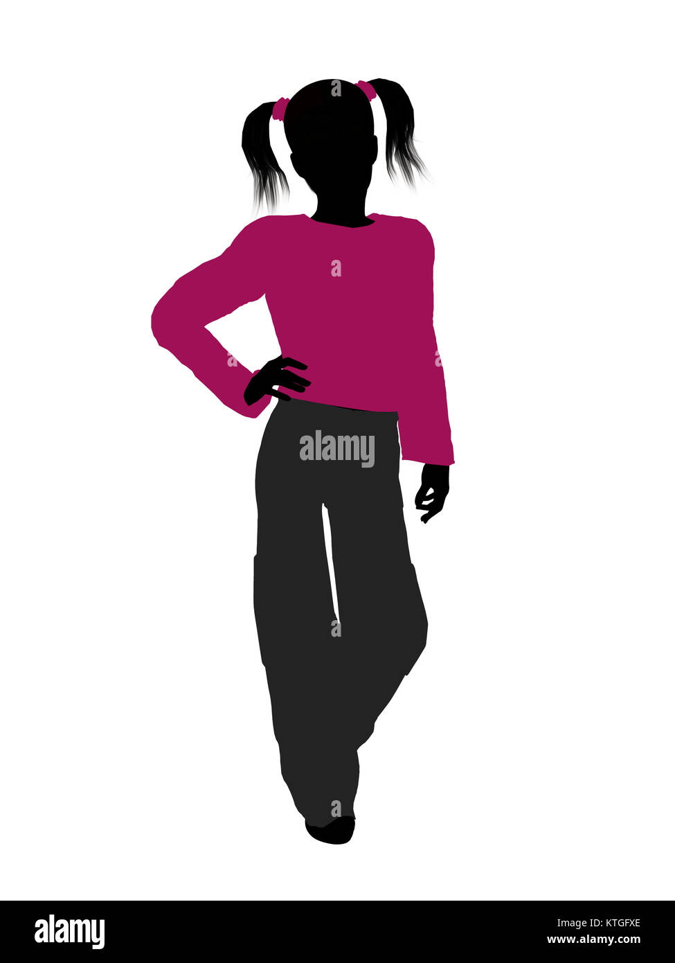 Teenager silhouette on a white background Stock Photo - Alamy