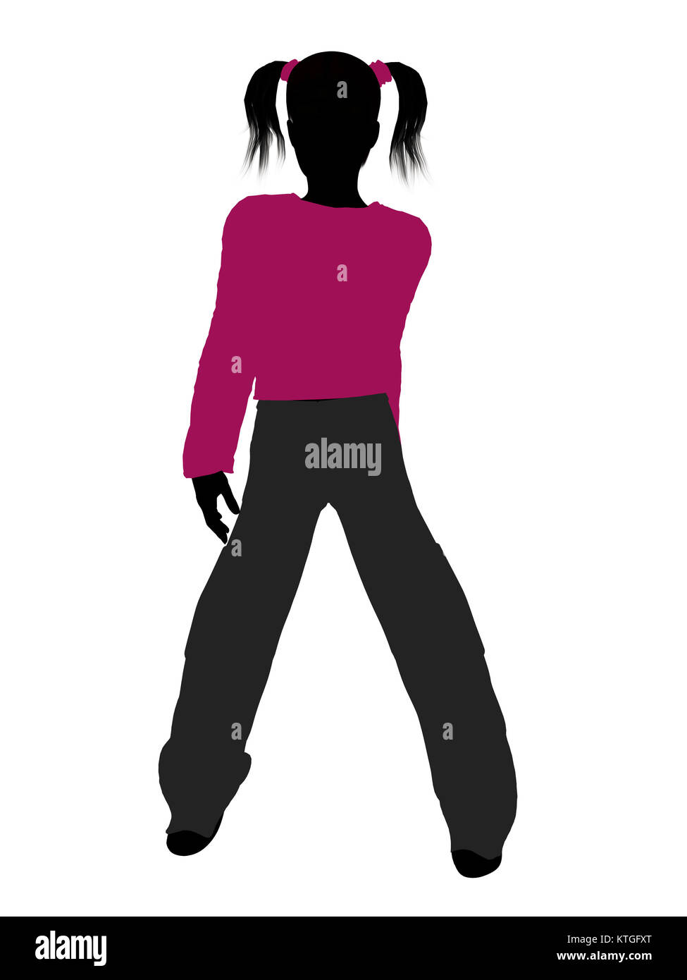 Teenager silhouette on a white background Stock Photo - Alamy