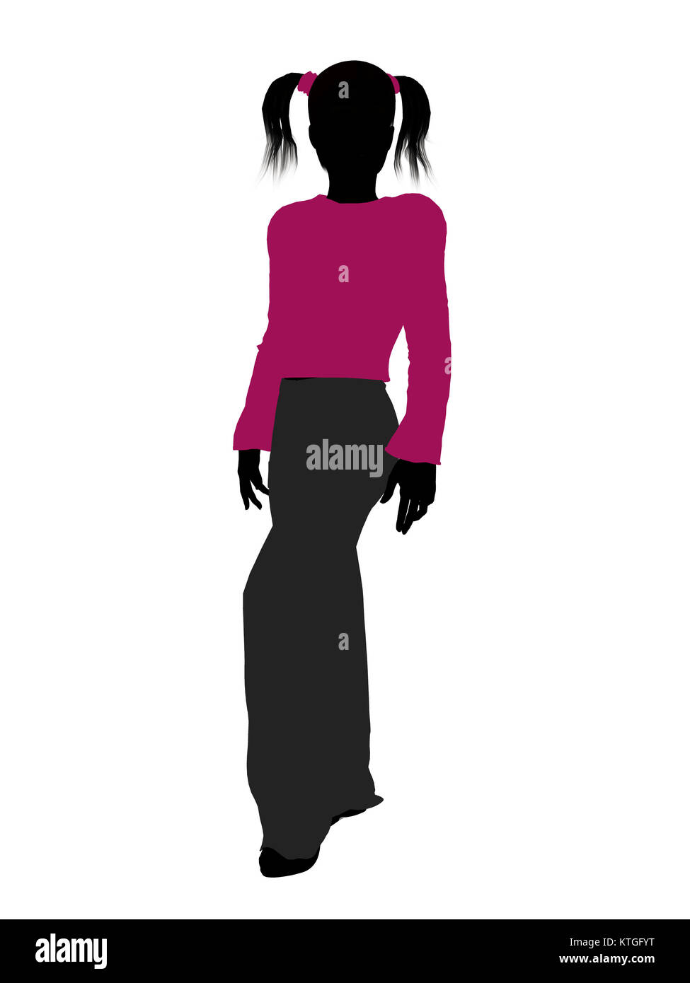 Teenager silhouette on a white background Stock Photo - Alamy