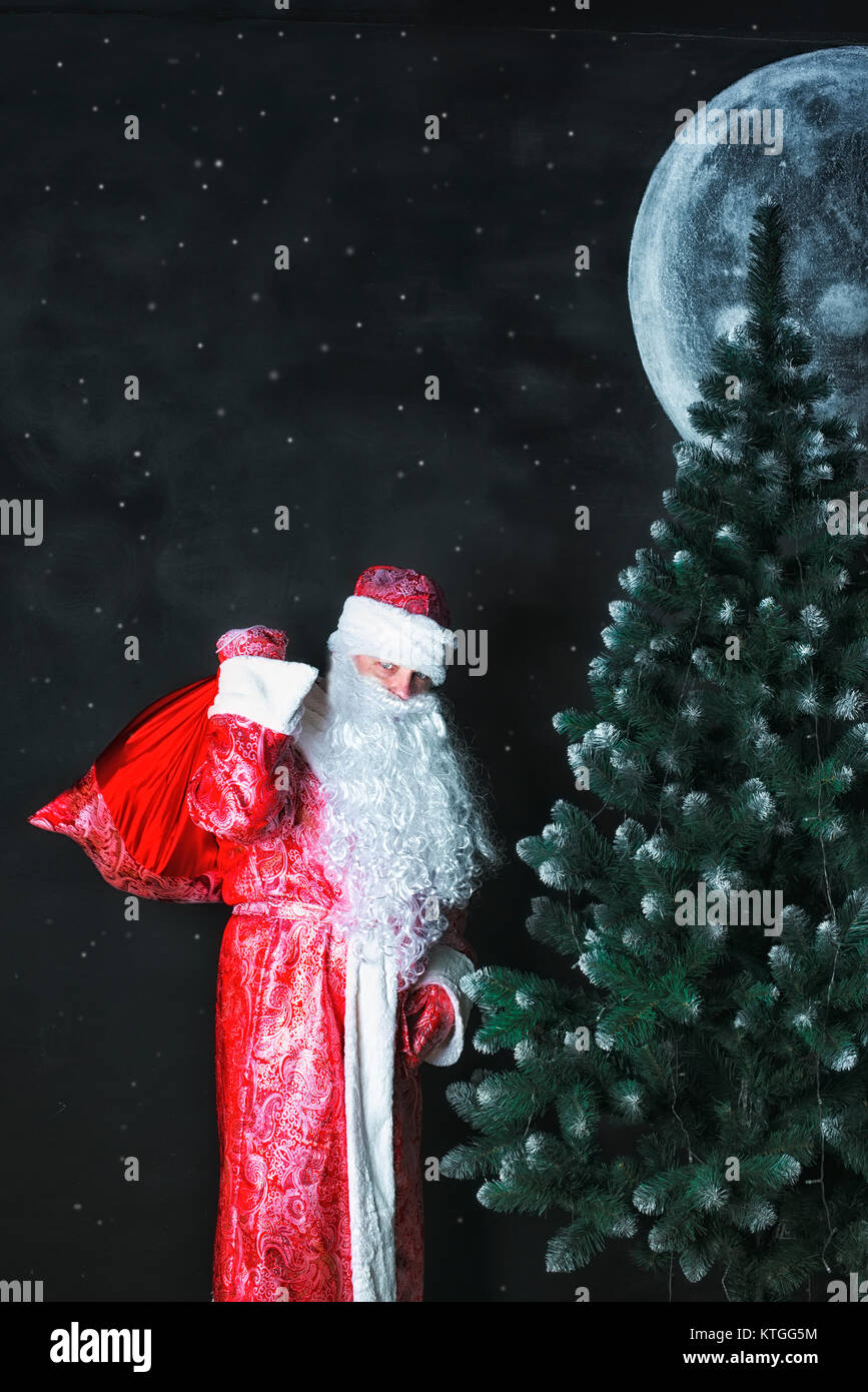 Santa Claus with a bag Stock Photo - Alamy