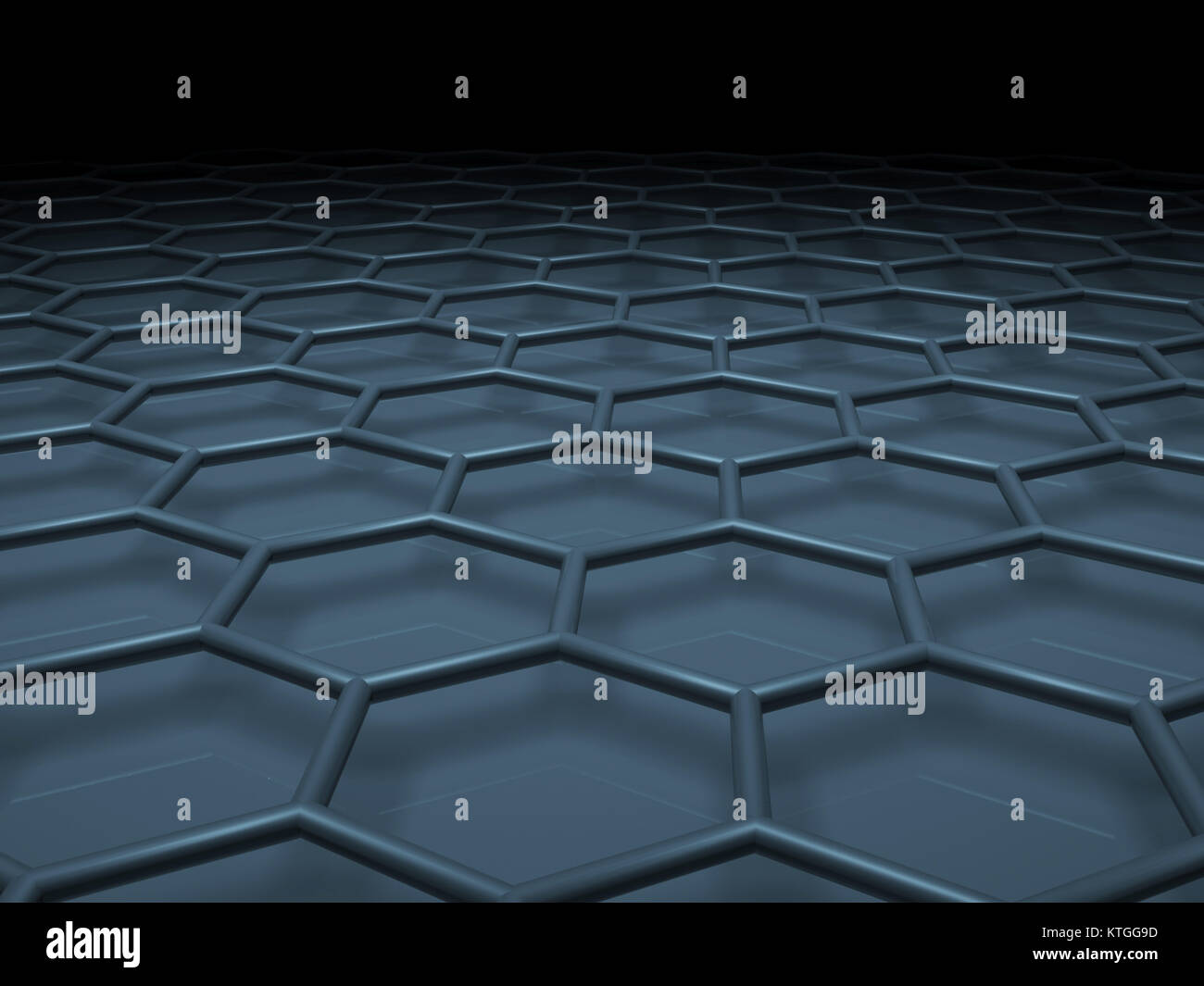 Hexagonal mesh structure. Blue toned 3d illustration Stock Photo - Alamy