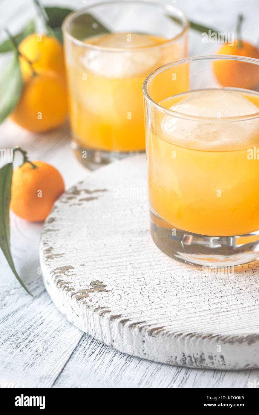 Two glasses of orange juice Stock Photo Alamy