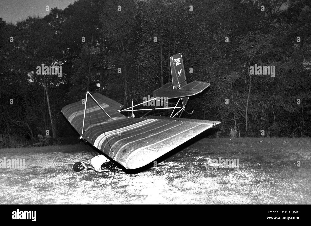 crash of a ultralight plane Stock Photo