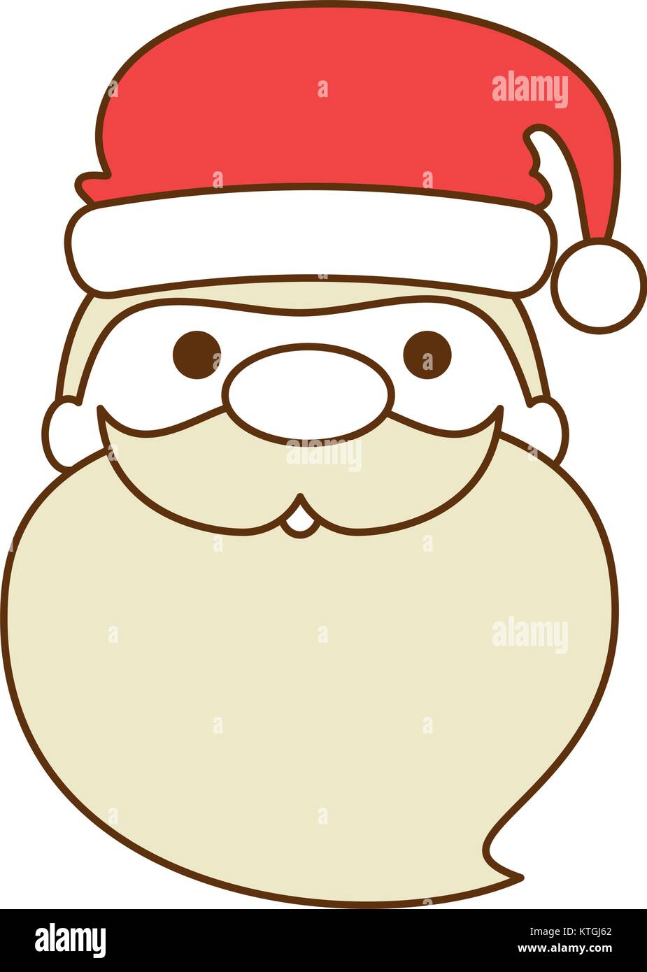 cute santa claus head kawaii character vector illustration design Stock ...