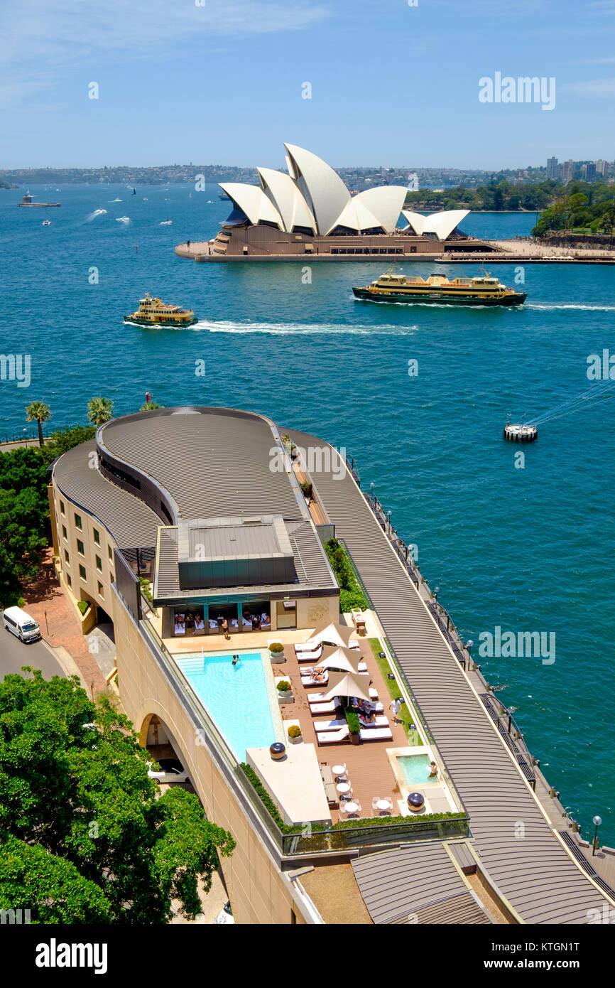 Sydney Opera House, Sydney Harbour and Hyatt Hotel from Harbour Bridge