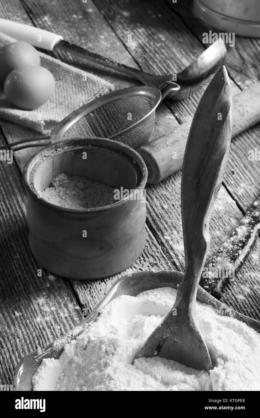 Old flour jar Black and White Stock Photos & Images Alamy