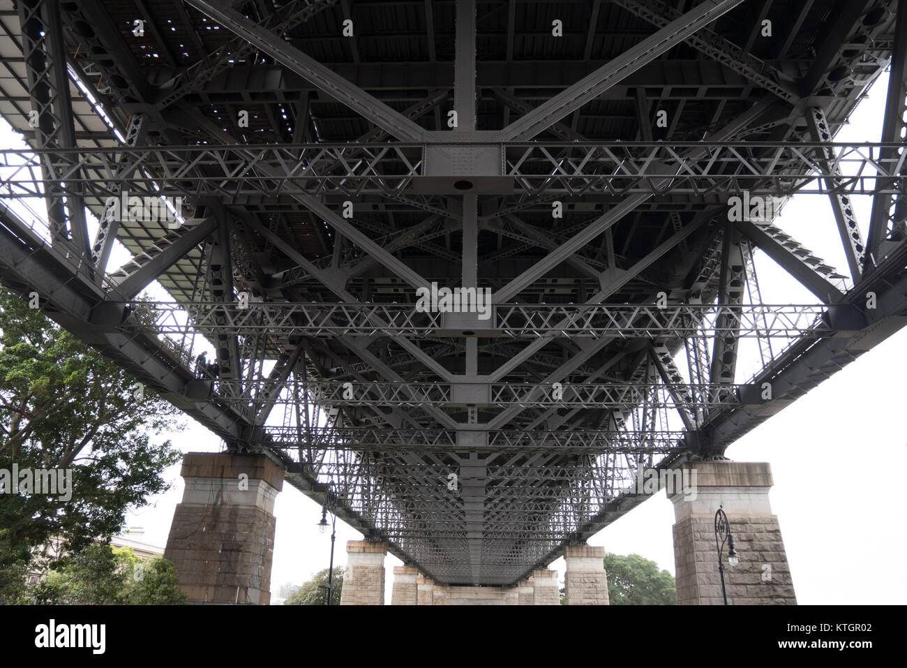 Underneath sydney bridge Stock Photo
