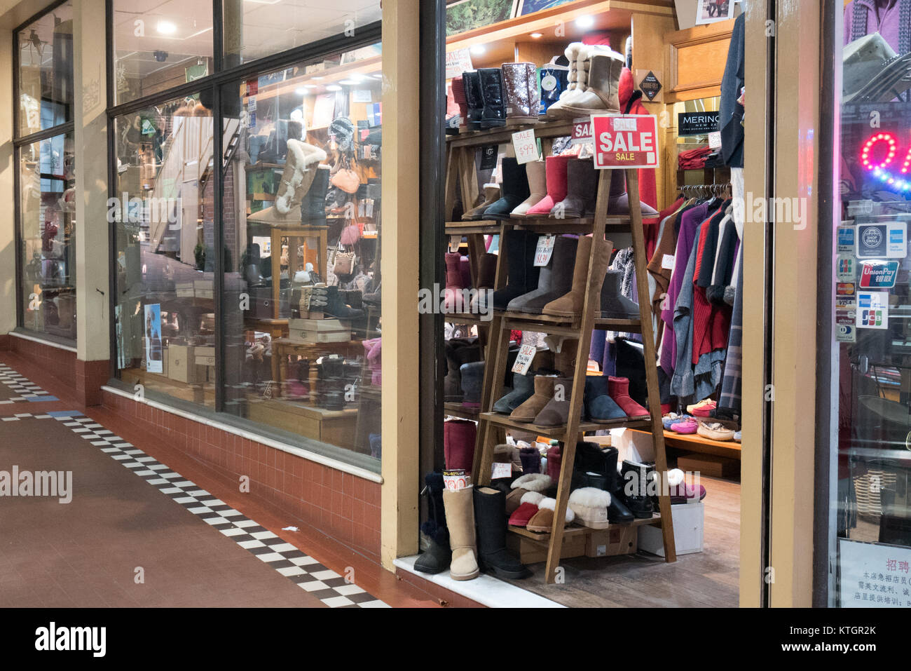 Australian uggs boot store Stock Photo 