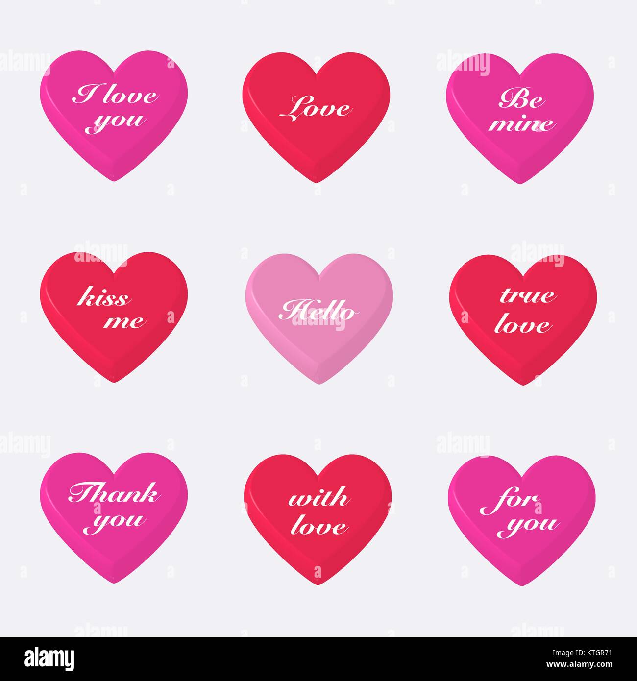 Set of 3d valentines hearts Stock Vector Image & Art - Alamy