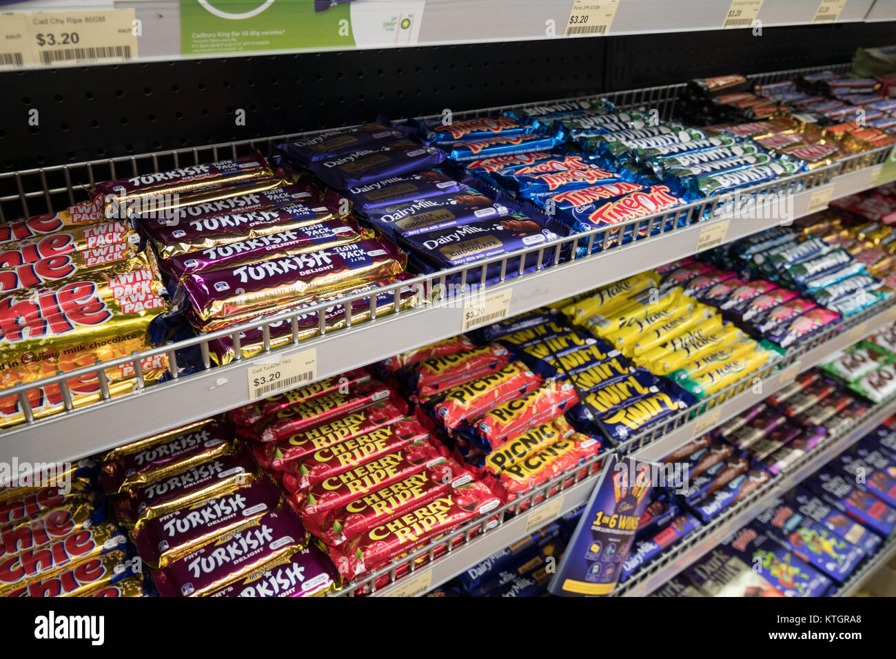 sydney supermarket chocolate section Stock Photo