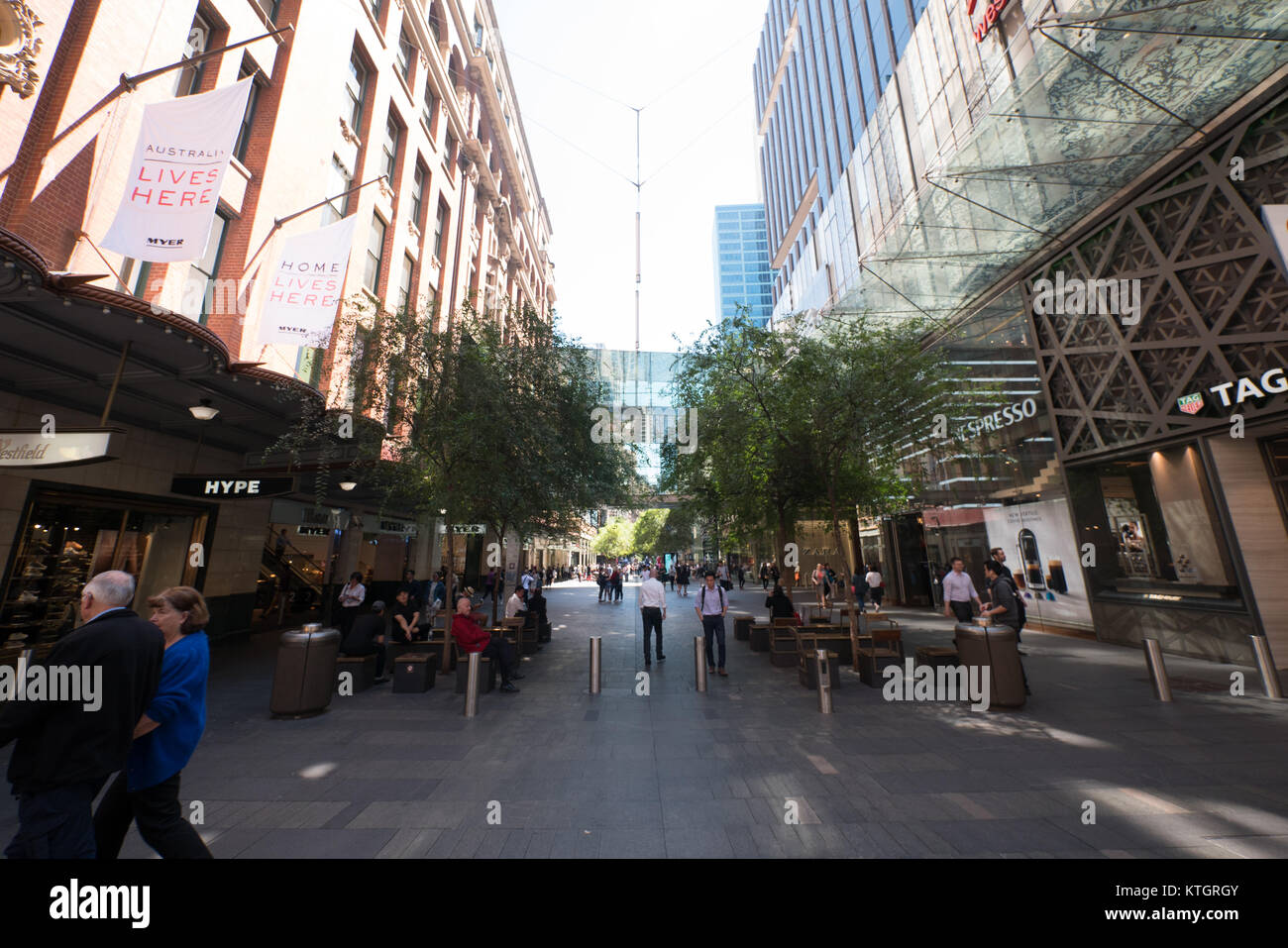 sydney shopping street pitt street Stock Photo