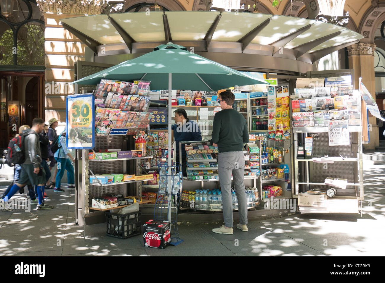 outdoor newspaper stall in sydney Stock Photo
