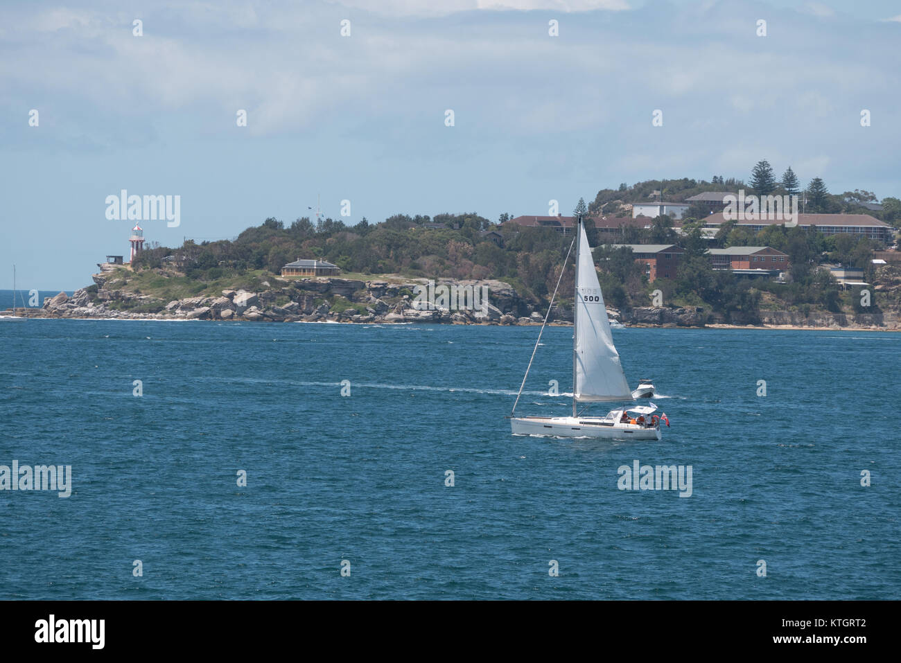 boats sailing on the ocean in sydney Stock Photo