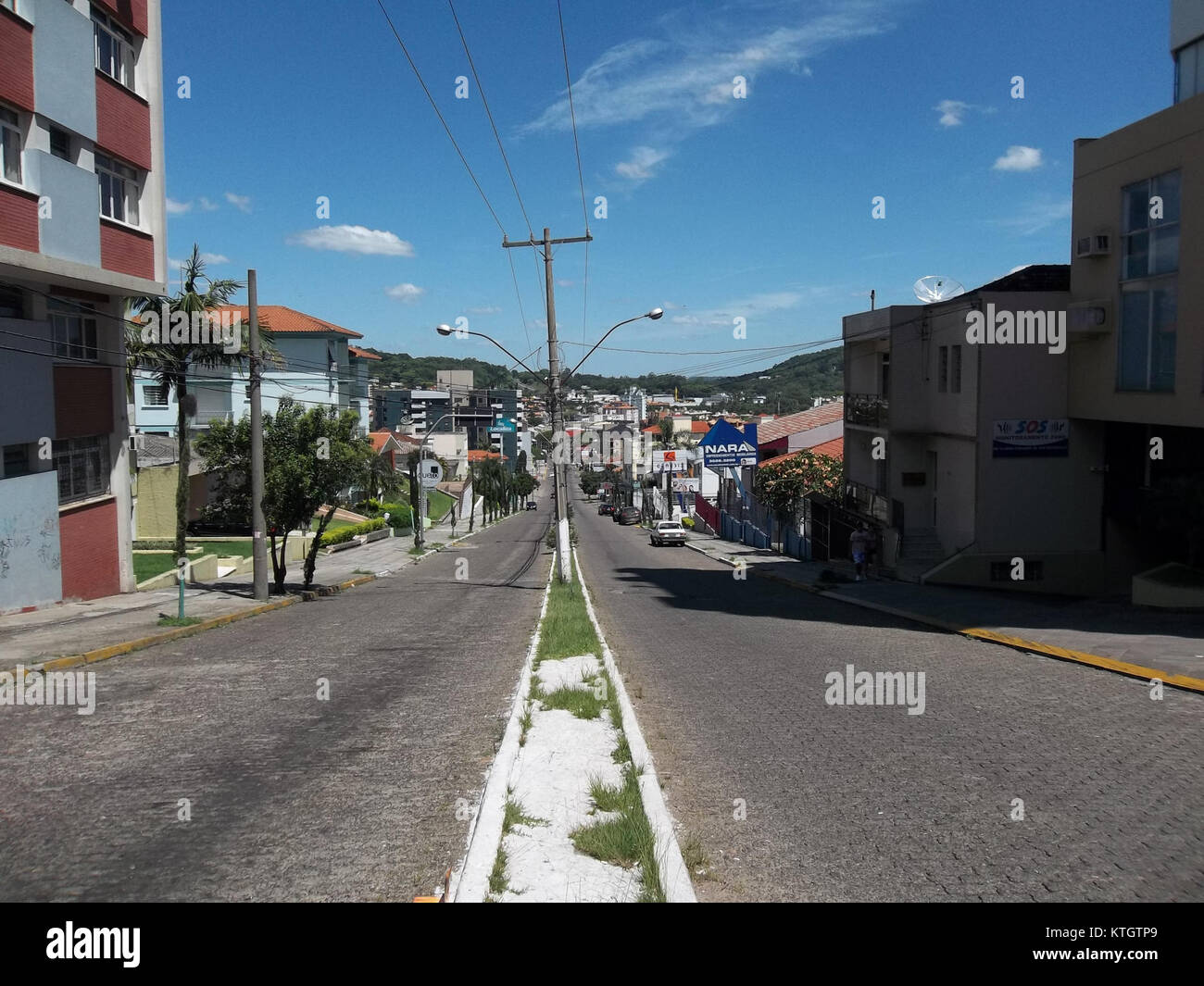 Avenida Fernando Ferrari. NS Lourdes Stock Photo - Alamy
