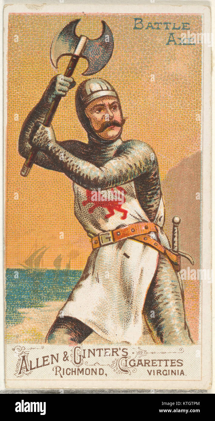 Battle Axe, from the Arms of All Nations series (N3) for Allen & Ginter Cigarettes Brands MET DP828681 Stock Photo