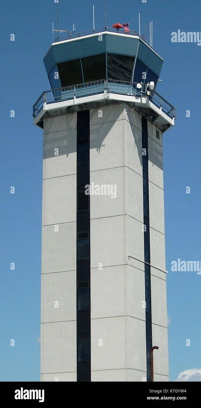 Bedford Hanscom Air Traffic Control Tower Stock Photo