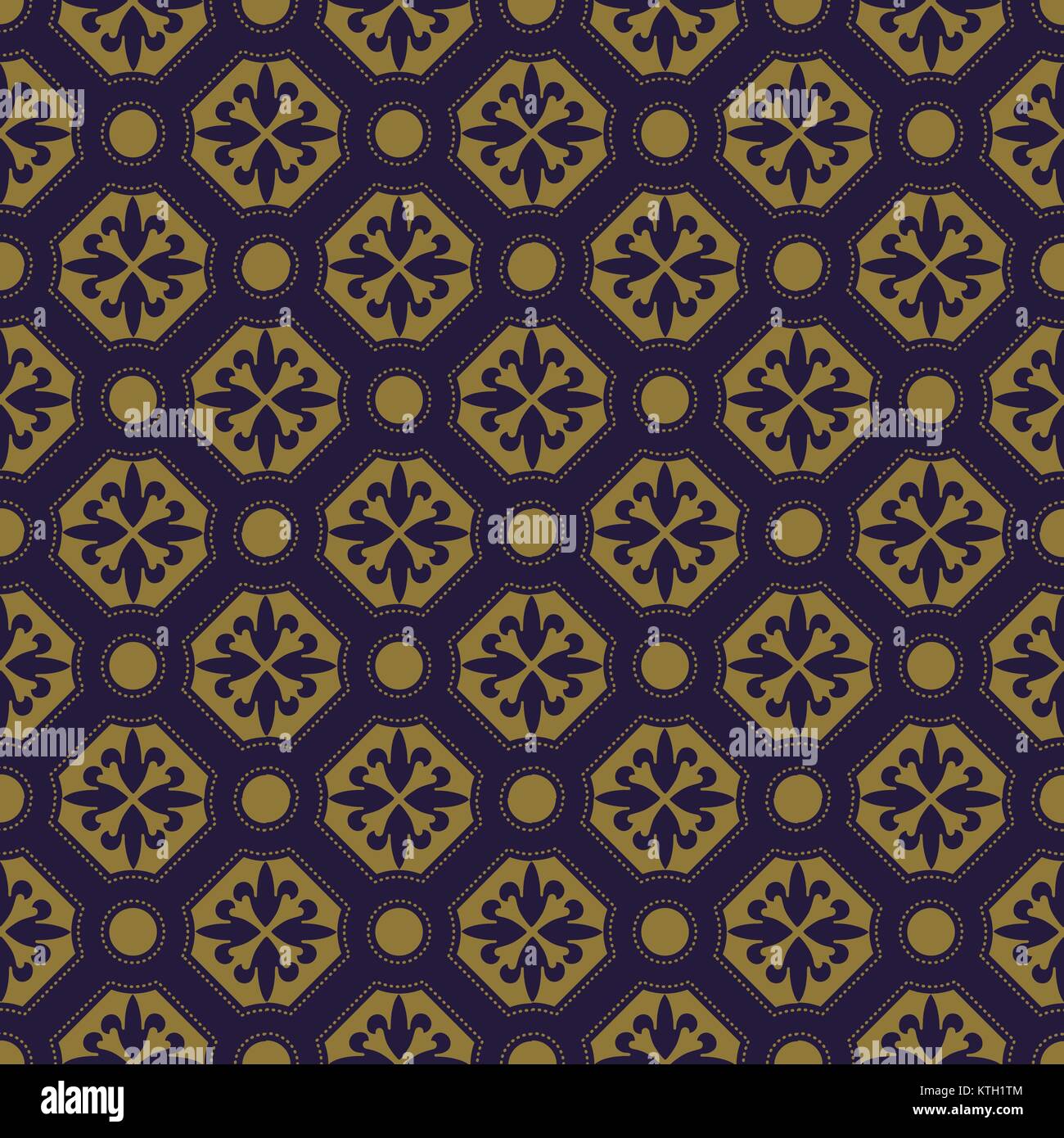 Antique seamless gold background round polygon dot line flower Stock ...