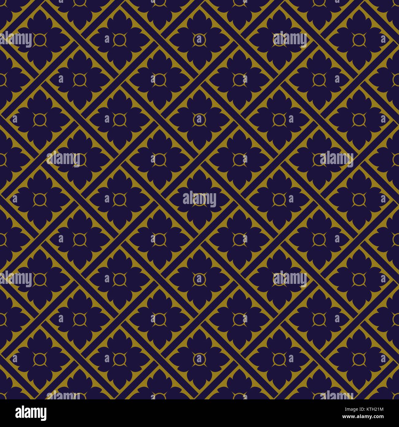 Antique seamless gold background cross check round flower Stock Vector ...