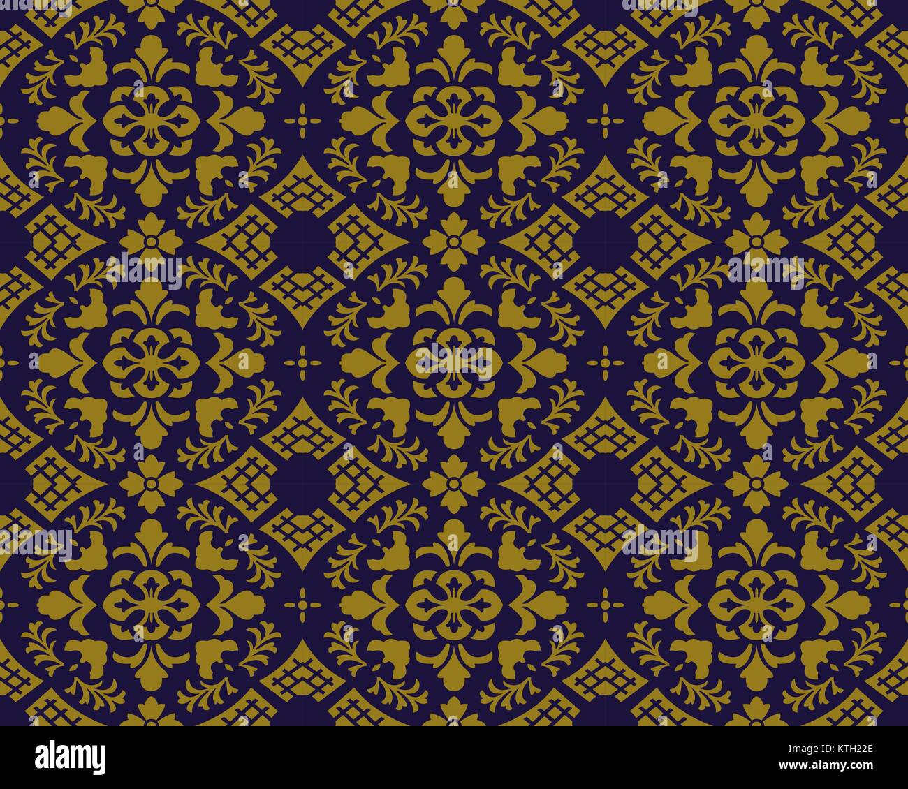 Antique seamless gold background curve cross flower leaf check Stock ...