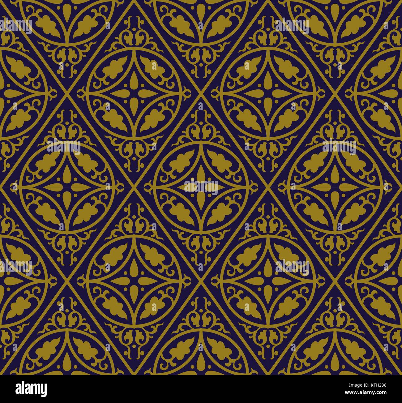 Antique seamless gold background round curve rhomb cross flower Stock ...
