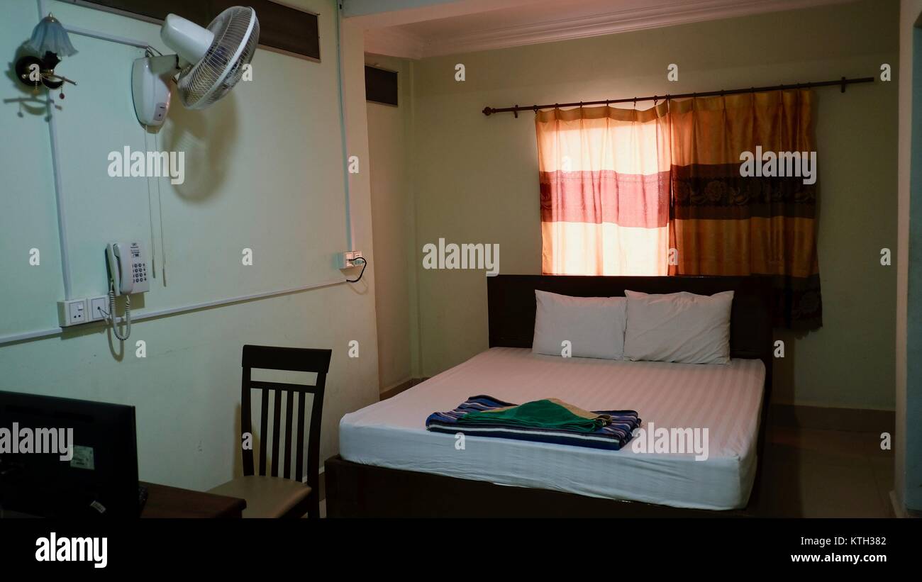 Interior First Hotel Room Accommodations Battambang Cambodia South East Asia near Boeung Chhouk Market Stock Photo