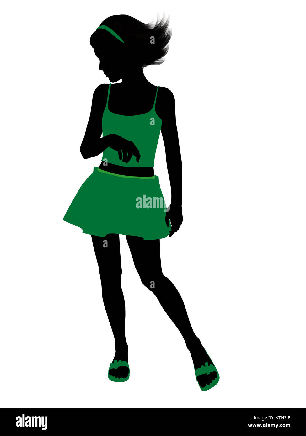 Teenager silhouette on a white background Stock Photo - Alamy