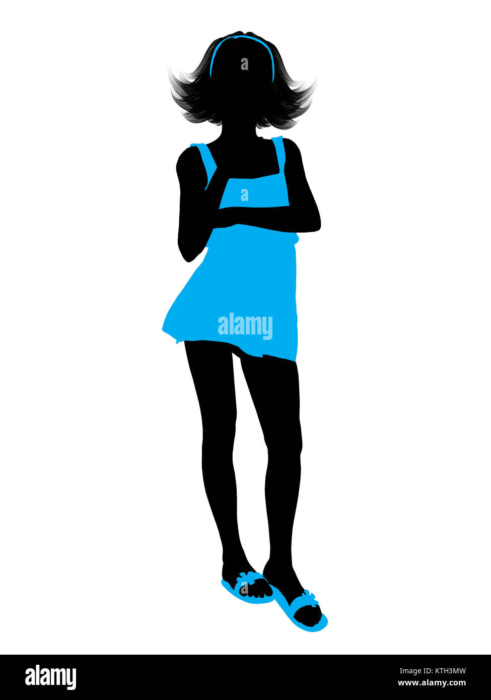 Teenager silhouette on a white background Stock Photo - Alamy