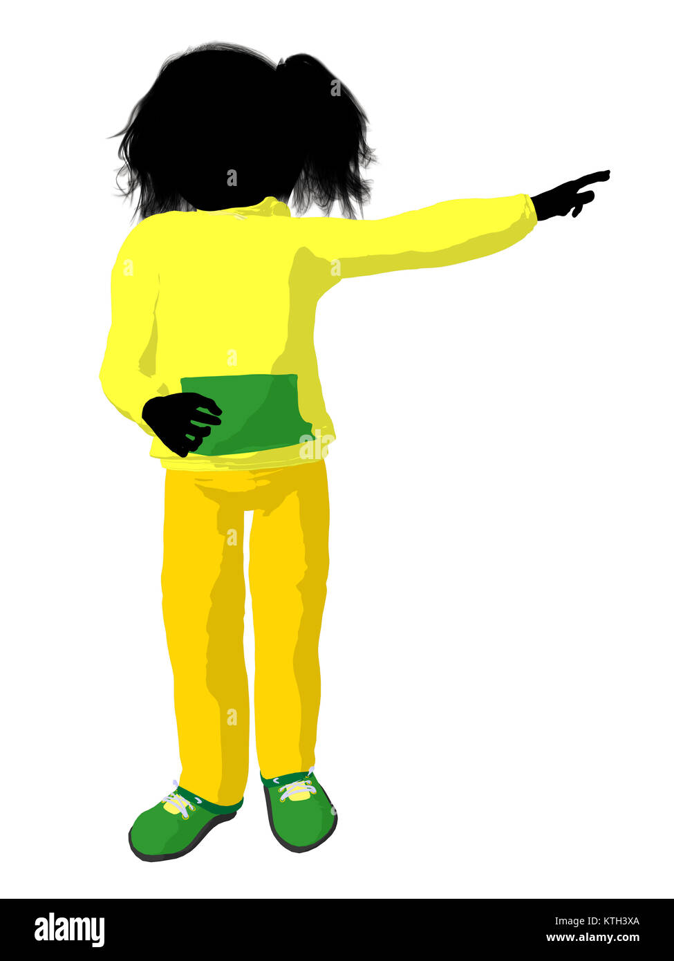 Teen urban female dressed in casual clothes on a white background Stock