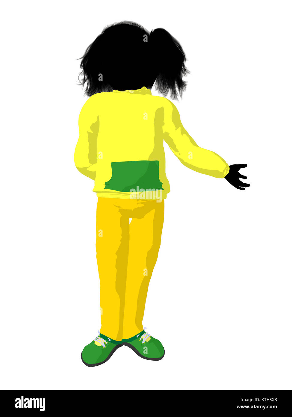 Teen urban female dressed in casual clothes on a white background Stock