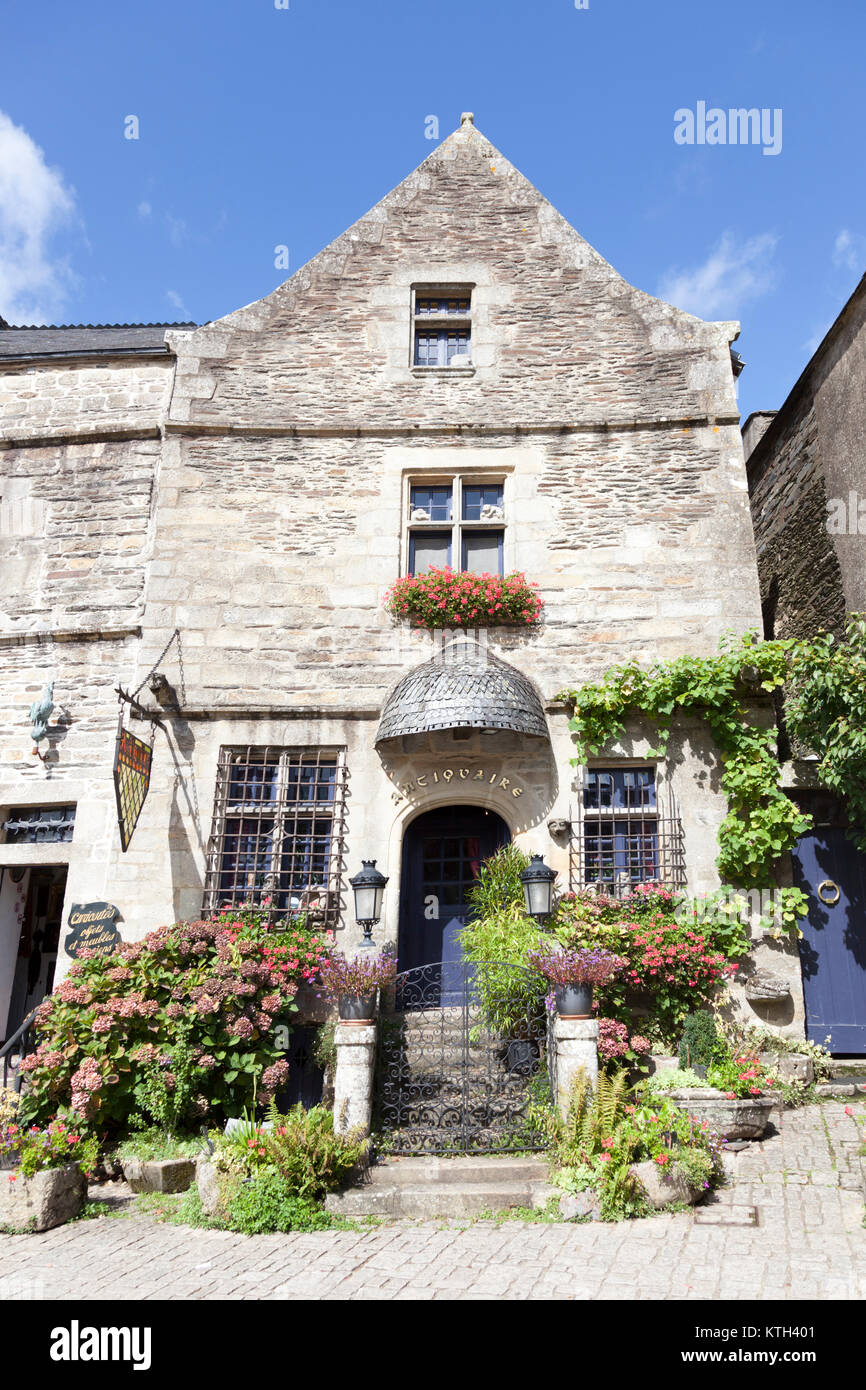 A remarkable antique shop frontage, at Rochefort en Terre (Brittany