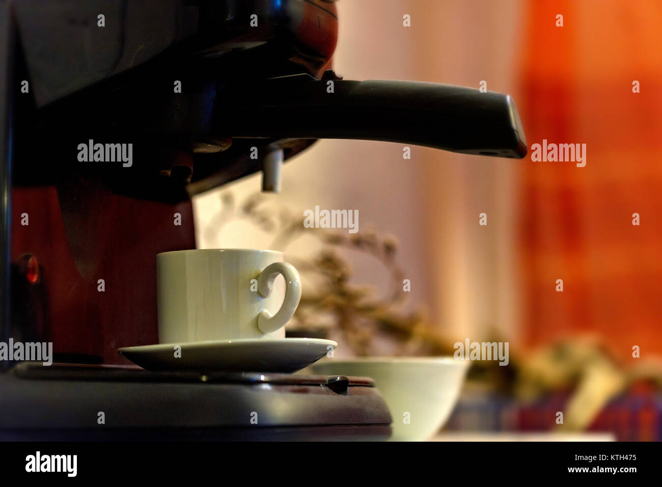 Making coffee with espresso machine Stock Photo Alamy