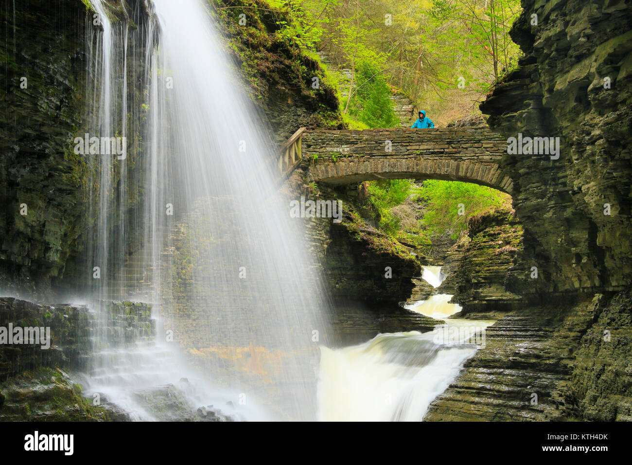 Rainbow Falls, Gorge Trail, Watkins Glen State Park, Watkins Glen, New York, USA Stock Photo